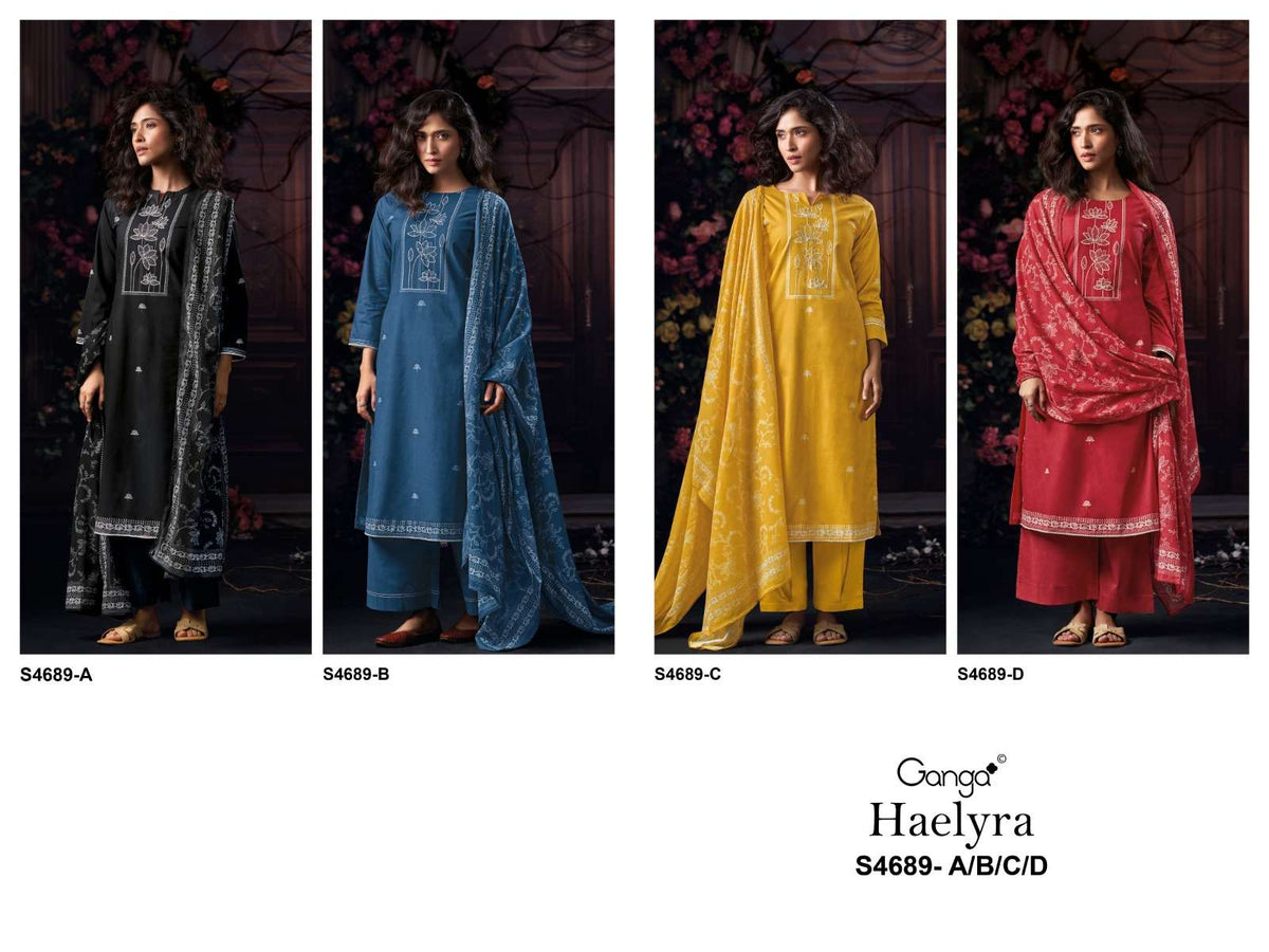 Ganga Fashion Haelyra 4689 Cotton Dress Material - Amrah Wholesale