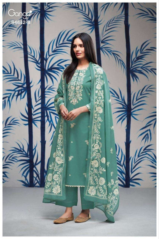 Ganga Hirael 4642 Cotton Dress Material - Amrah Wholesale