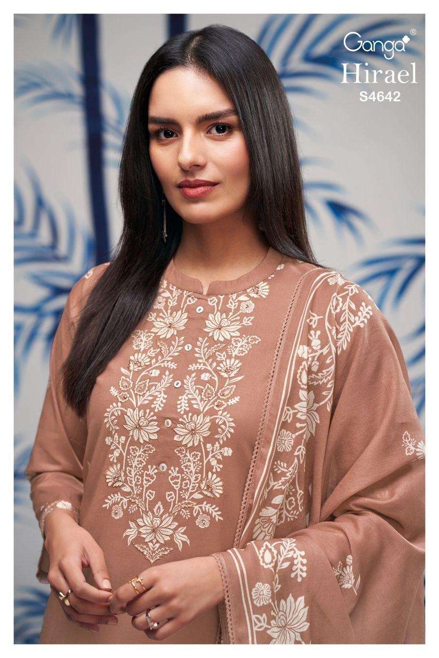 Ganga Hirael 4642 Cotton Dress Material - Amrah Wholesale