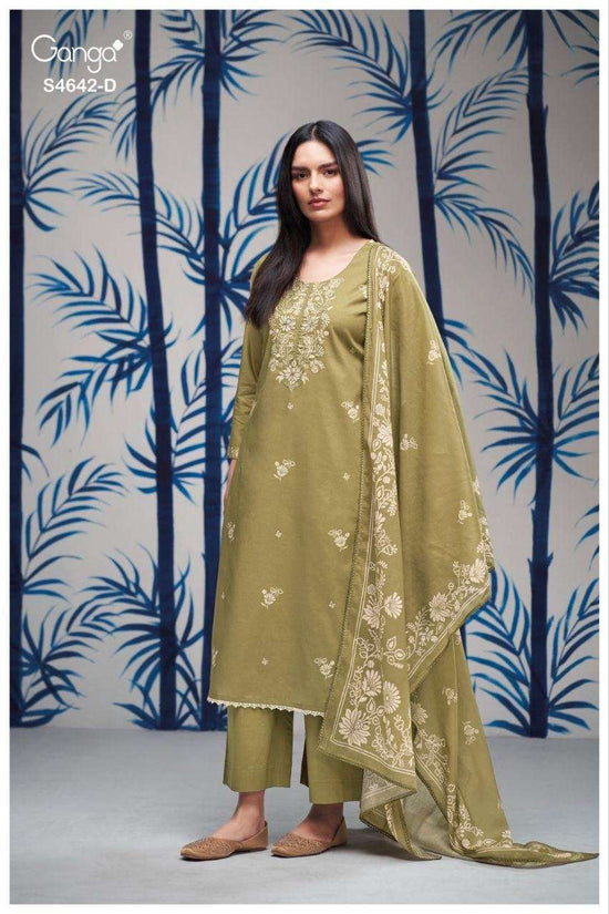 Ganga Hirael 4642 Cotton Dress Material - Amrah Wholesale