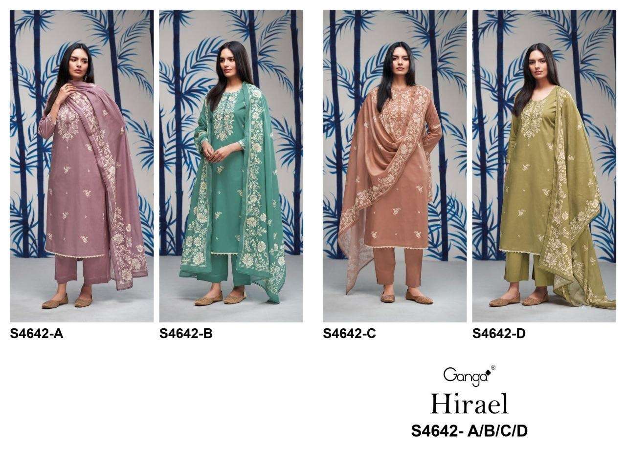 Ganga Hirael 4642 Cotton Dress Material - Amrah Wholesale