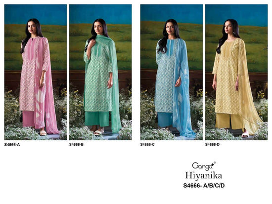 Ganga Fashion Hiyanika 4666 Premium Cotton Dress Material