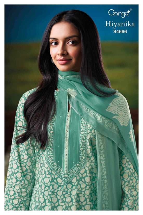 Ganga Fashion Hiyanika 4666 Premium Cotton Dress Material