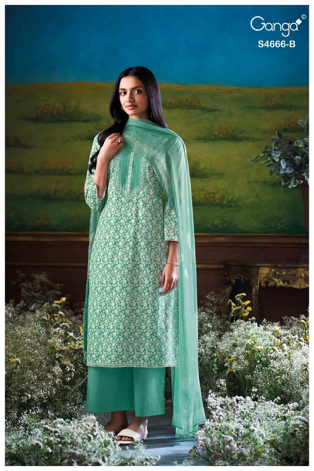 Ganga Fashion Hiyanika 4666 Premium Cotton Dress Material