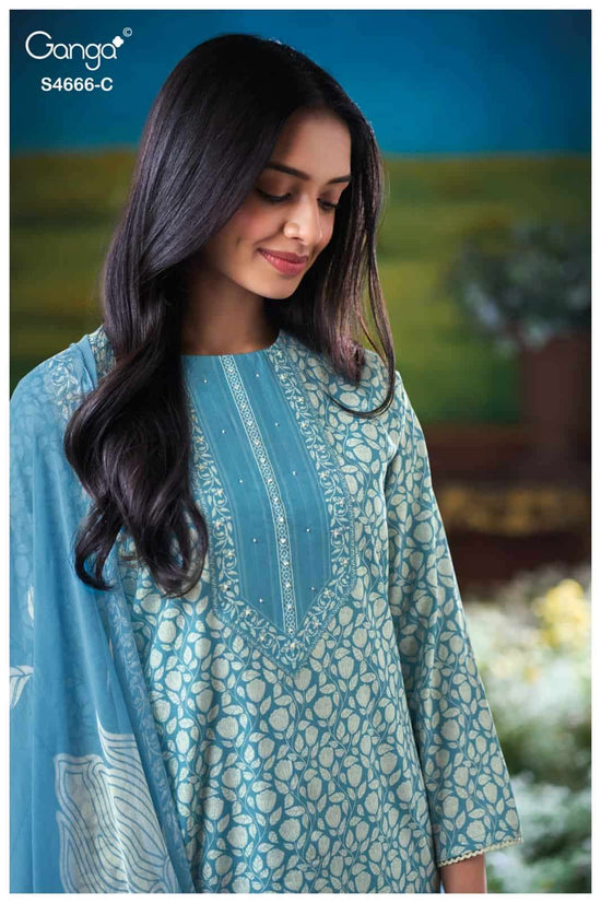 Ganga Fashion Hiyanika 4666 Premium Cotton Dress Material