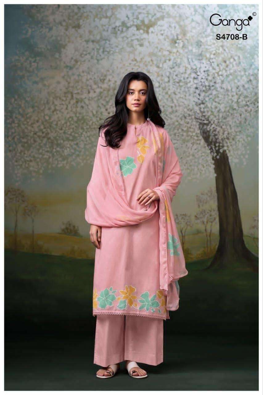 Ganga Fashion Hridanshi 4708 Organdy Dress Material - Amrah Wholesale