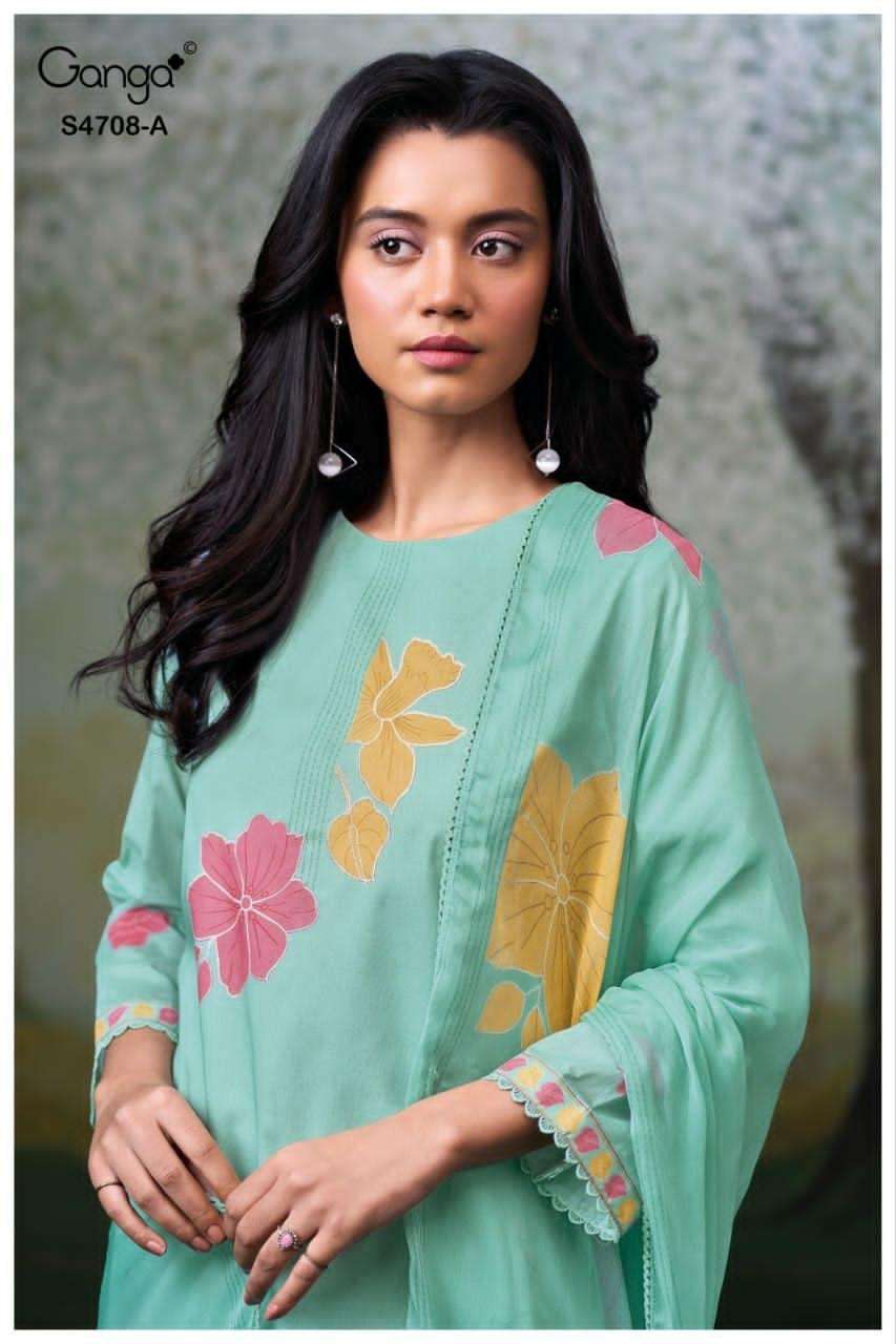 Ganga Fashion Hridanshi 4708 Organdy Dress Material - Amrah Wholesale