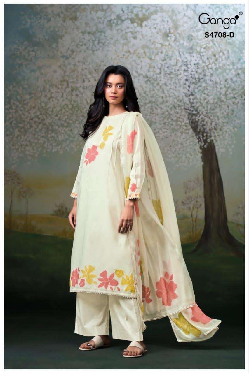 Ganga Fashion Hridanshi 4708 Organdy Dress Material - Amrah Wholesale