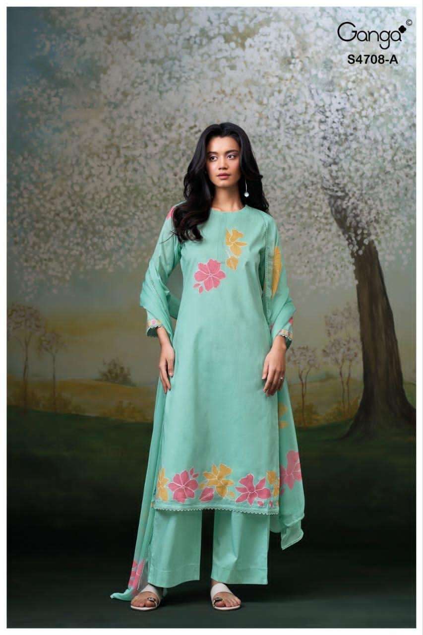Ganga Fashion Hridanshi 4708 Organdy Dress Material - Amrah Wholesale