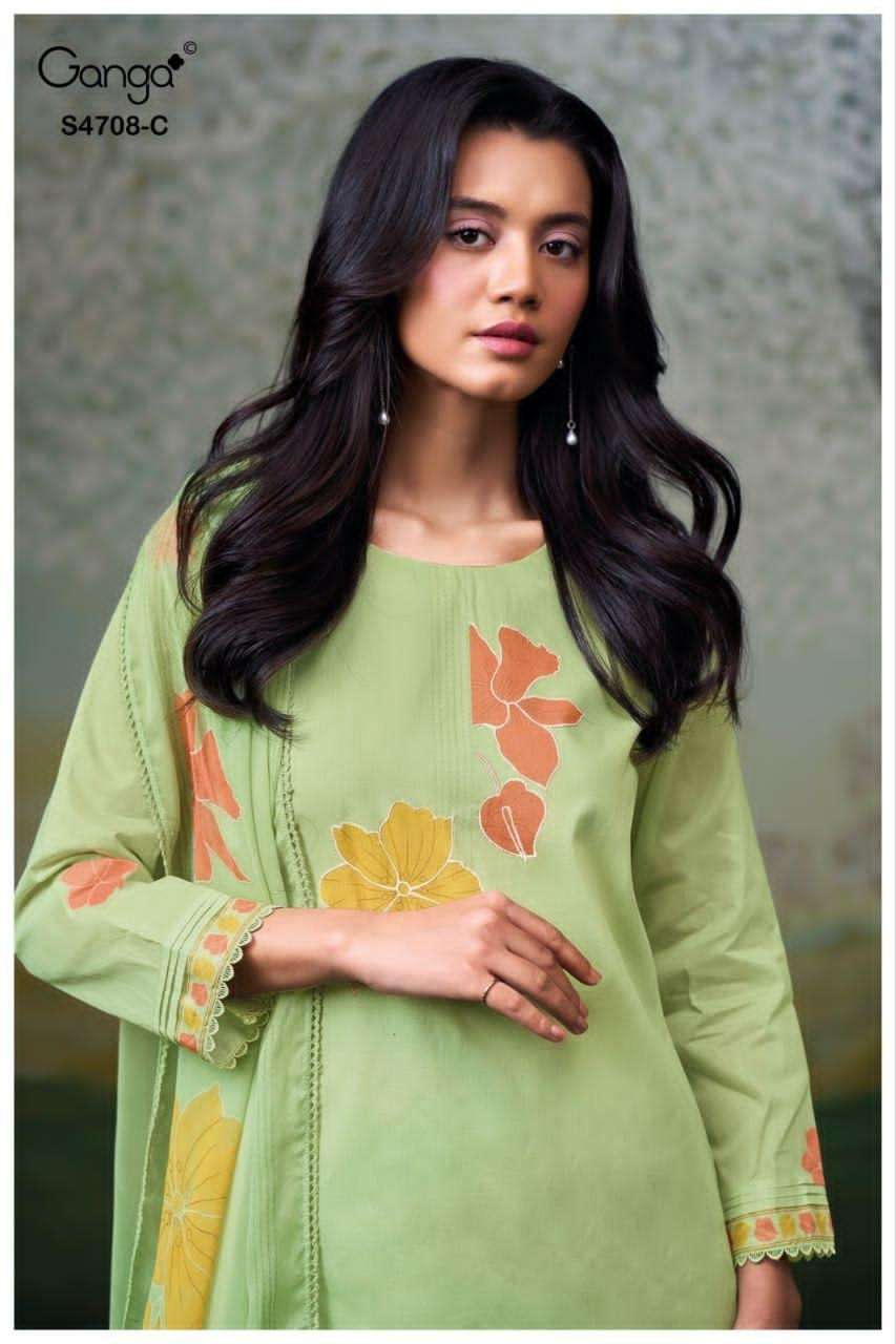 Ganga Fashion Hridanshi 4708 Organdy Dress Material - Amrah Wholesale