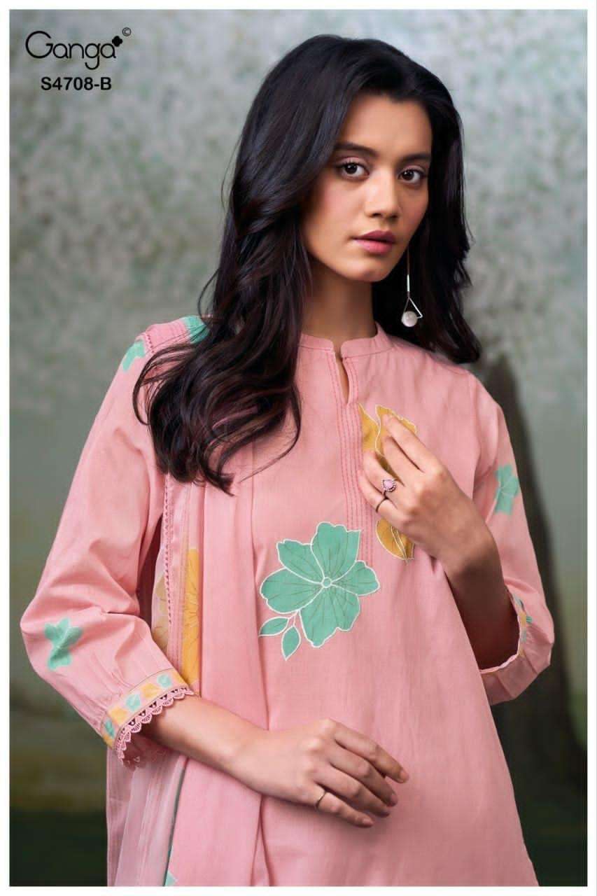 Ganga Fashion Hridanshi 4708 Organdy Dress Material - Amrah Wholesale