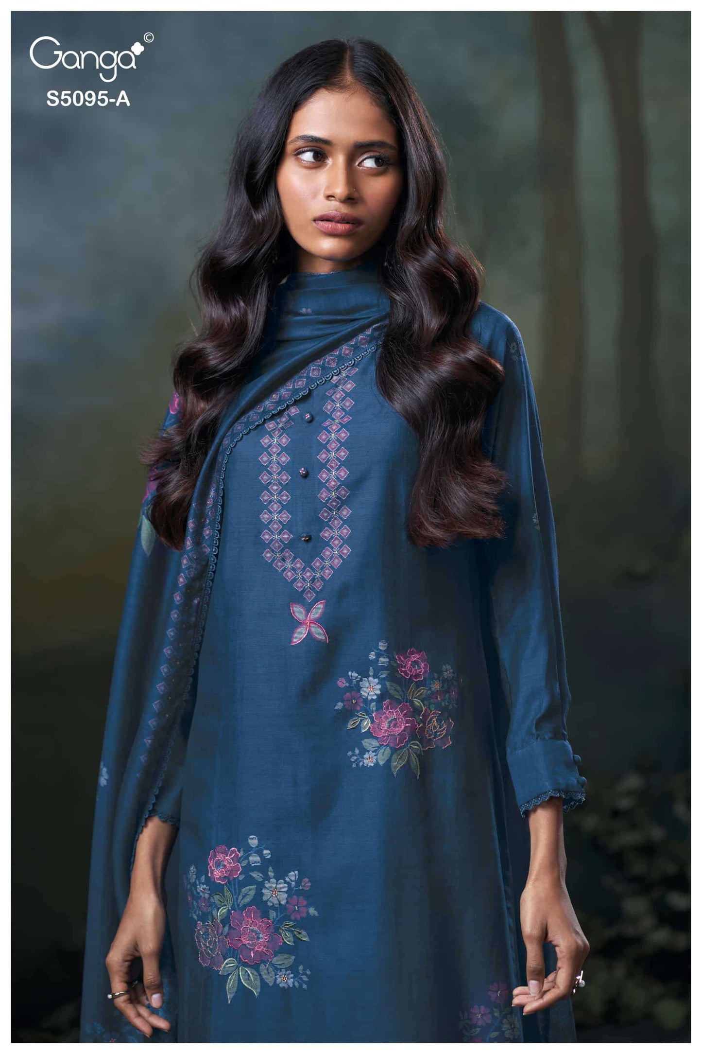 Ganga Fashion Hridisha 5095 Premium Pure Bemberg Silk Dress Material