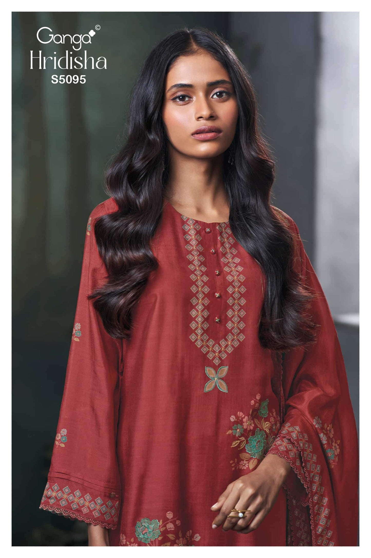 Ganga Fashion Hridisha 5095 Premium Pure Bemberg Silk Dress Material