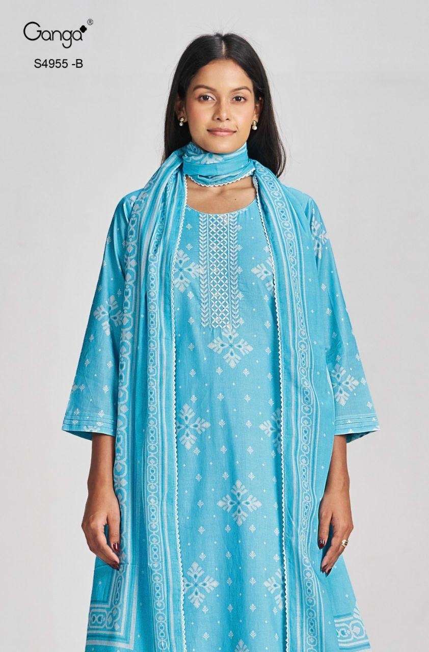 Ganga Fashion Ibbani 4955 Premium Cotton Dress Material