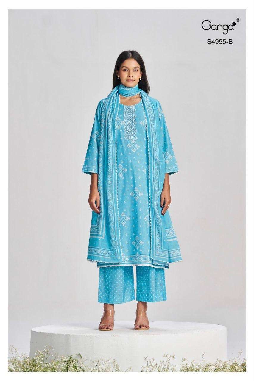 Ganga Fashion Ibbani 4955 Premium Cotton Dress Material