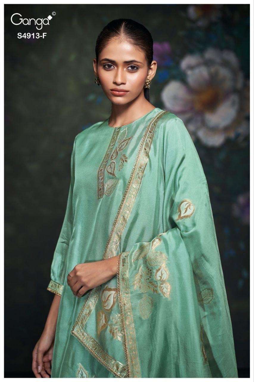 Ganga Fashion Ismera 4913 Pure Cotton Dress Material - Amrah Wholesale