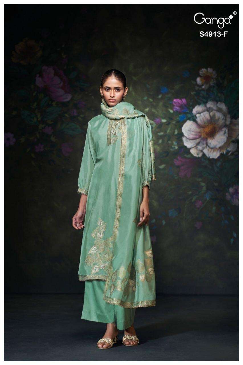 Ganga Fashion Ismera 4913 Pure Cotton Dress Material - Amrah Wholesale