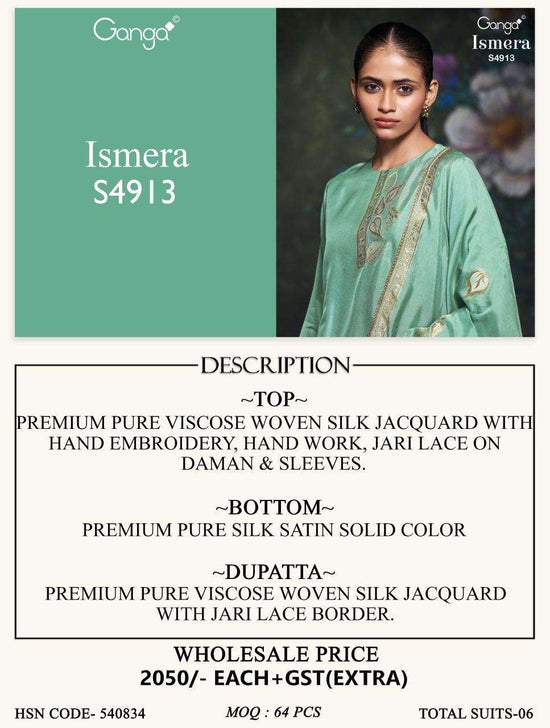 Ganga Fashion Ismera 4913 Pure Cotton Dress Material - Amrah Wholesale