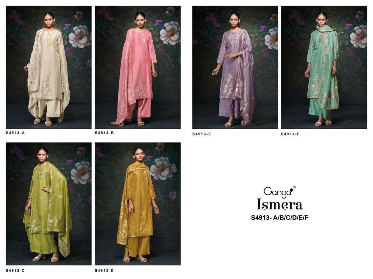 Ganga Fashion Ismera 4913 Pure Cotton Dress Material - Amrah Wholesale
