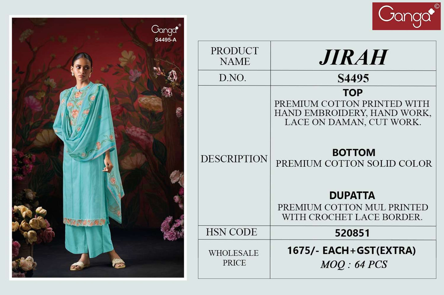 Ganga Fashion Jirah 4495 - Amrah Wholesale