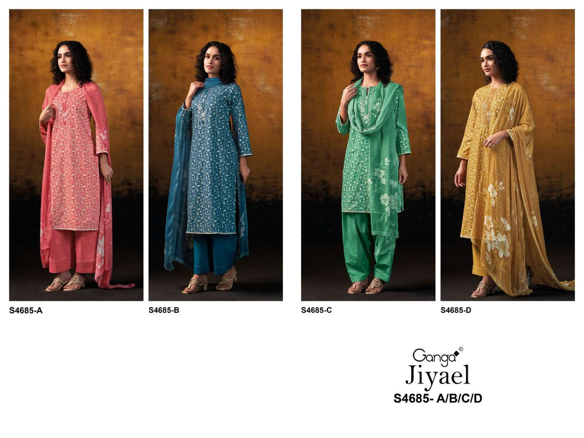 Ganga Fashion Jiyael 4685 Dress Material - Amrah Wholesale