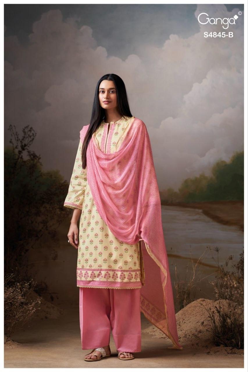 Ganga Junoira 4845 Cotton Printed Embroidered Dress Material