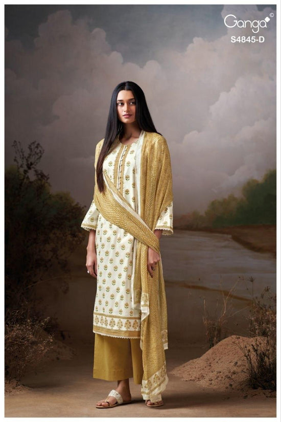 Ganga Junoira 4845 Cotton Printed Embroidered Dress Material - Amrah Wholesale