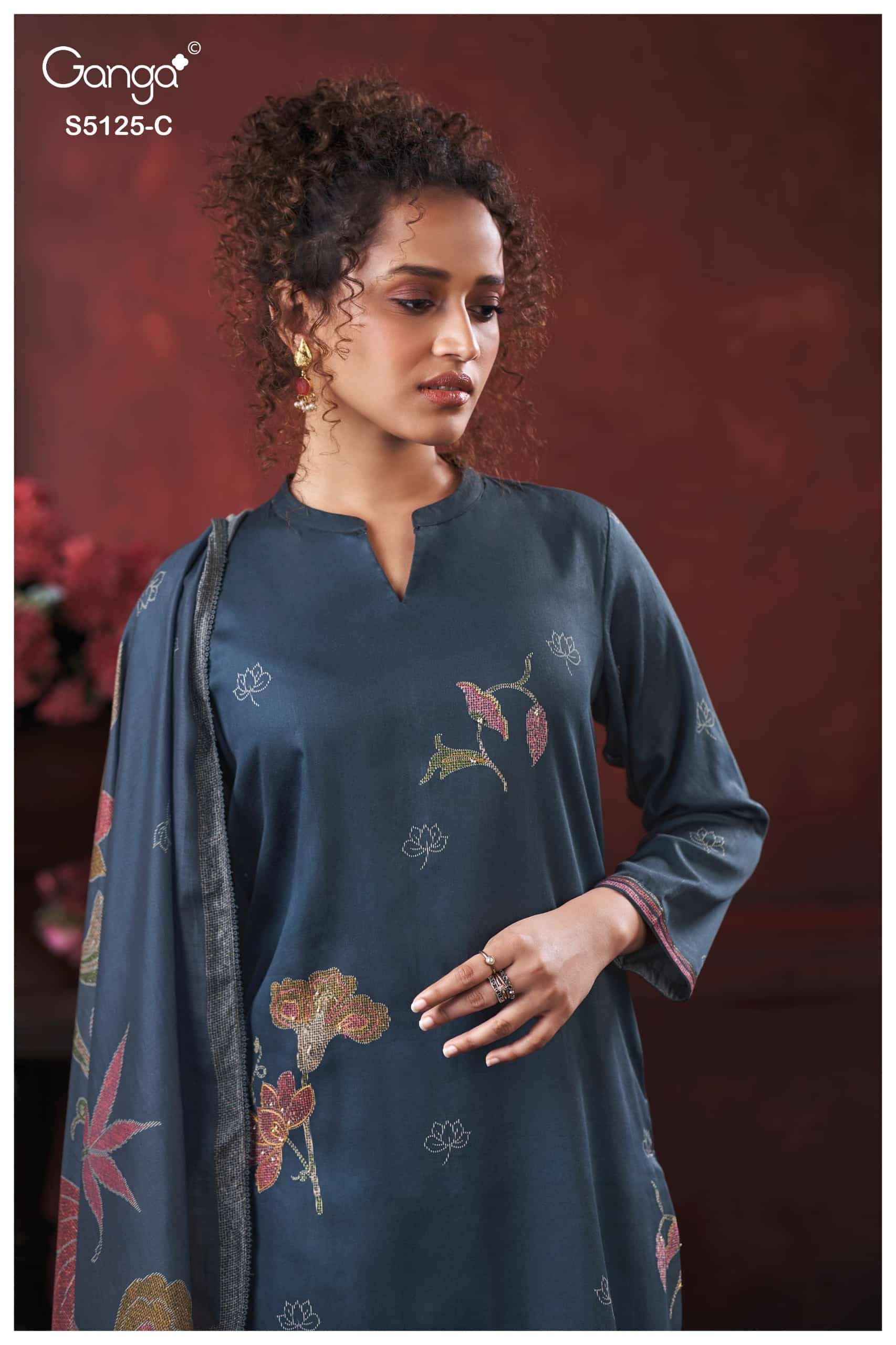 Ganga Fashion Karina 5125 Premium Cotton Satin Dress Material