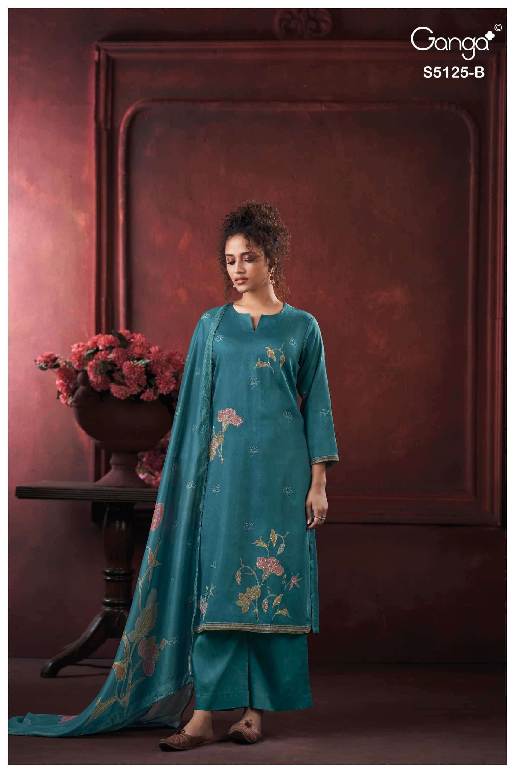 Ganga Fashion Karina 5125 Premium Cotton Satin Dress Material