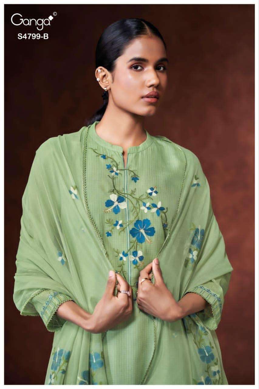 Ganga Fashion Katerine 4799 Bemberg Kota Dress Material