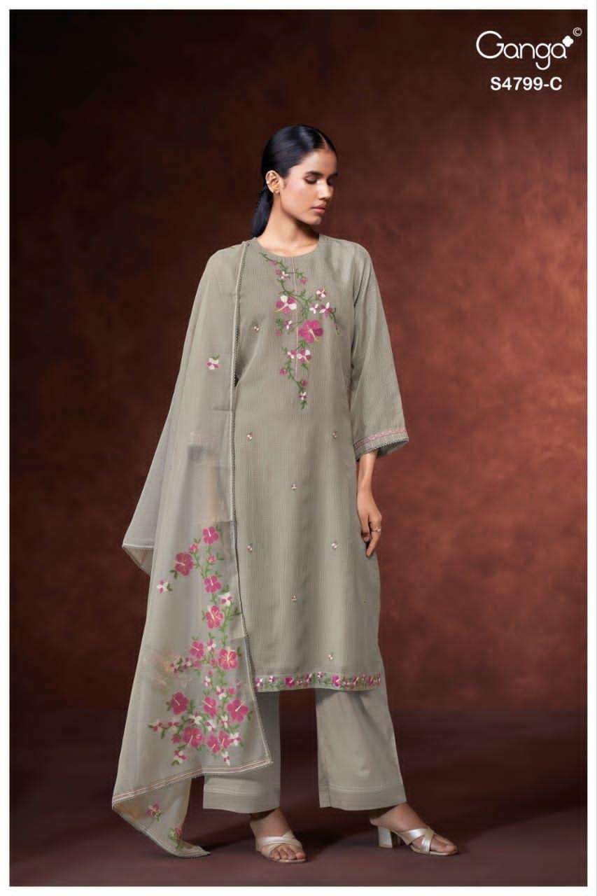 Ganga Fashion Katerine 4799 Bemberg Kota Dress Material