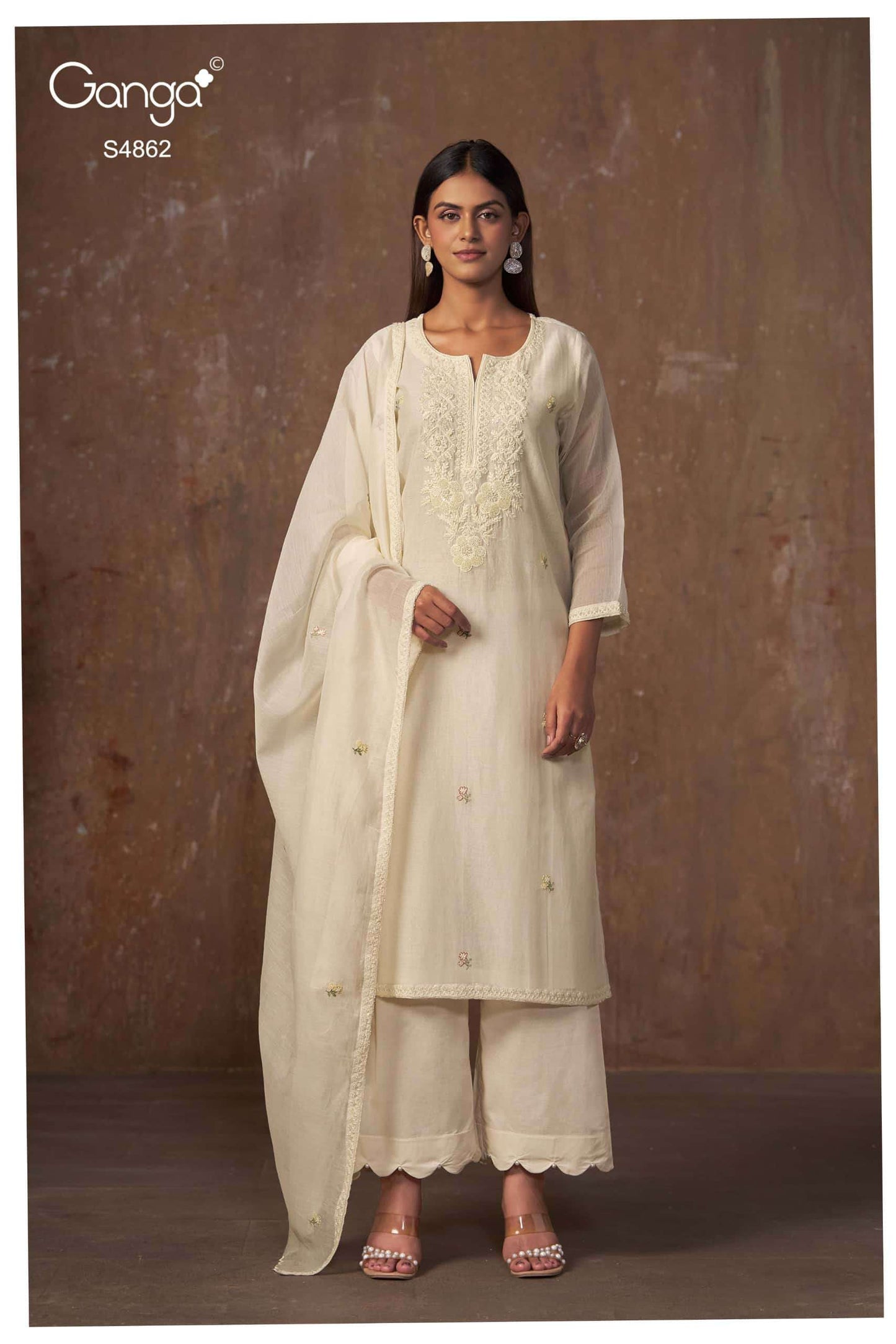Ganga Fashion Kiran 4862 Pure Banarasi Mal Dress Material