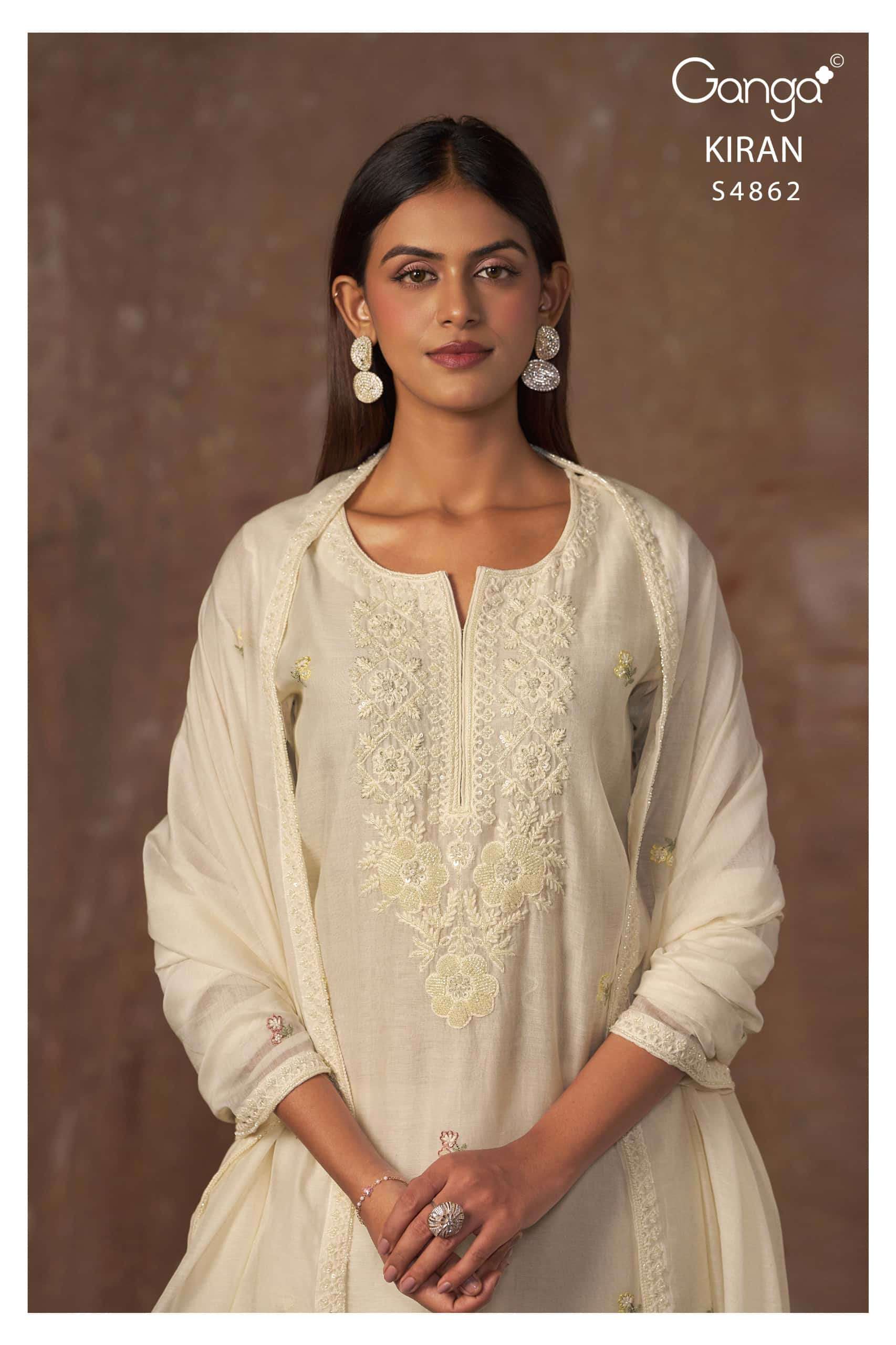 Ganga Fashion Kiran 4862 Pure Banarasi Mal Dress Material