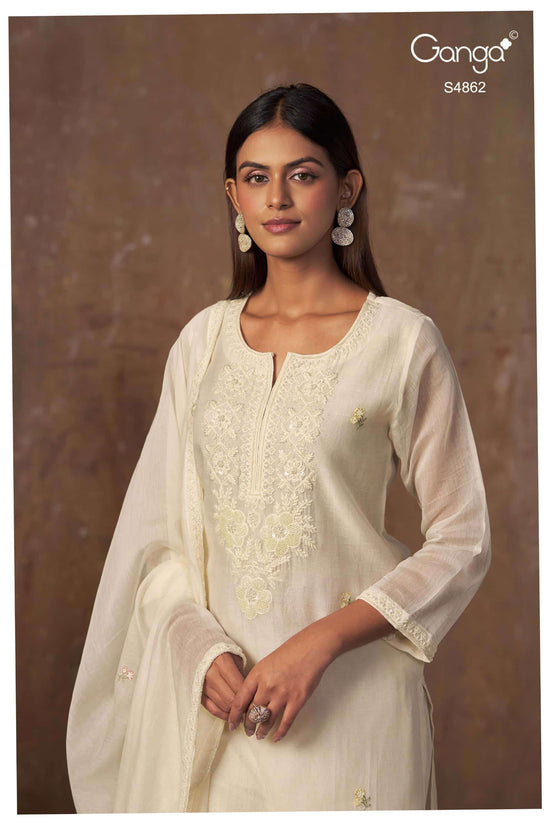 Ganga Fashion Kiran 4862 Pure Banarasi Mal Dress Material