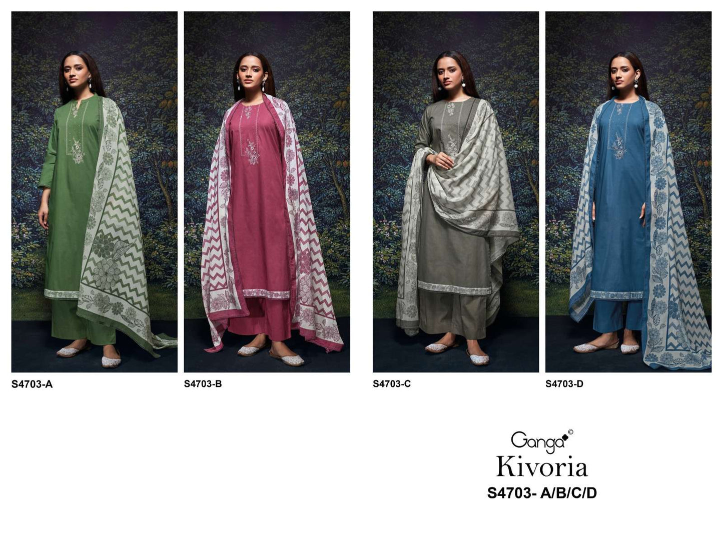 Ganga Fashion Kivoria 4703 Dress Material - Amrah Wholesale