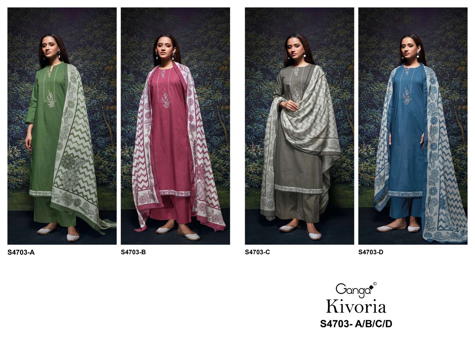 Ganga Fashion Kivoria 4703 Dress Material - Amrah Wholesale