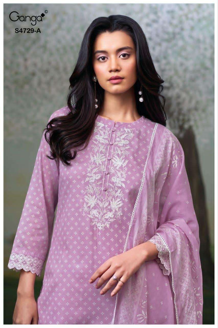 Ganga Fashion Kynza 4729 Premium Bemberg Designer Dress Material