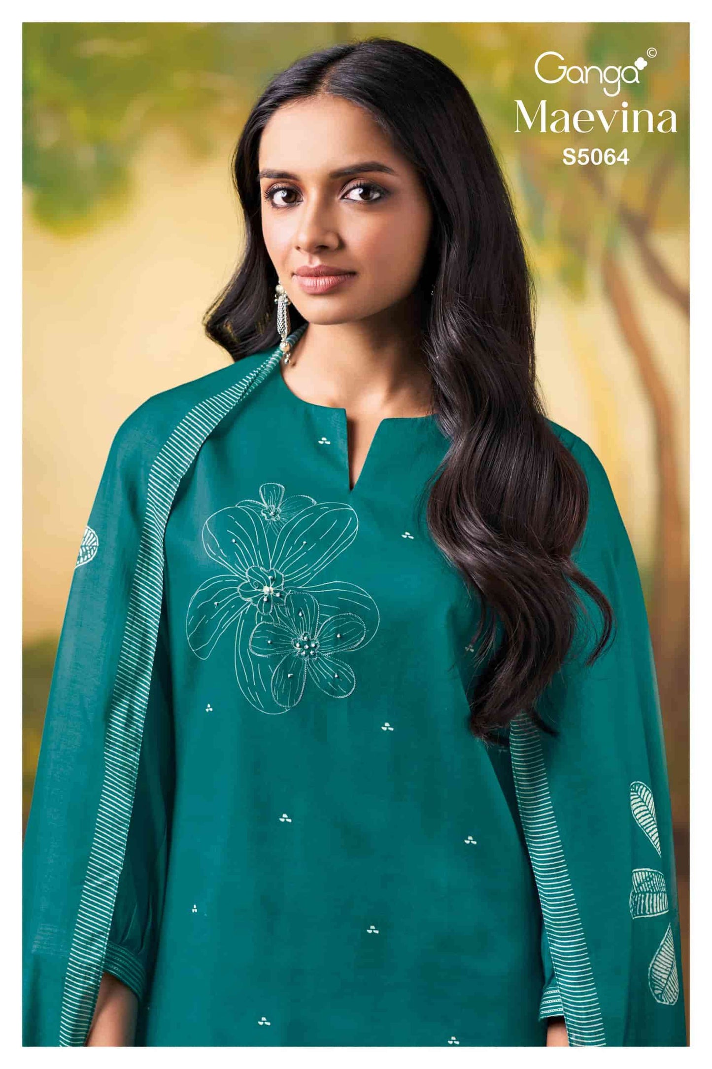 Ganga Fashion Maevina 5064 Premium Cotton Satin Dress Material Wholesale