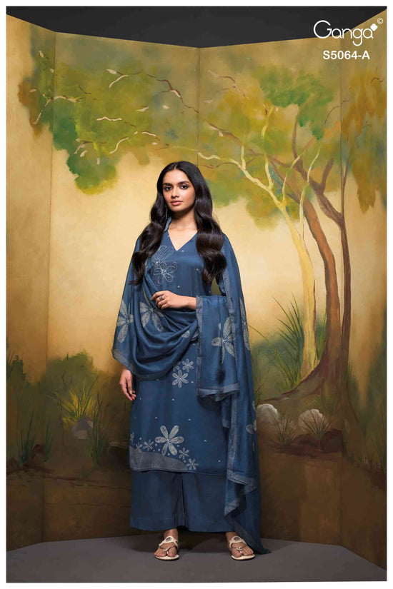 Ganga Fashion Maevina 5064 Premium Cotton Satin Dress Material Wholesale