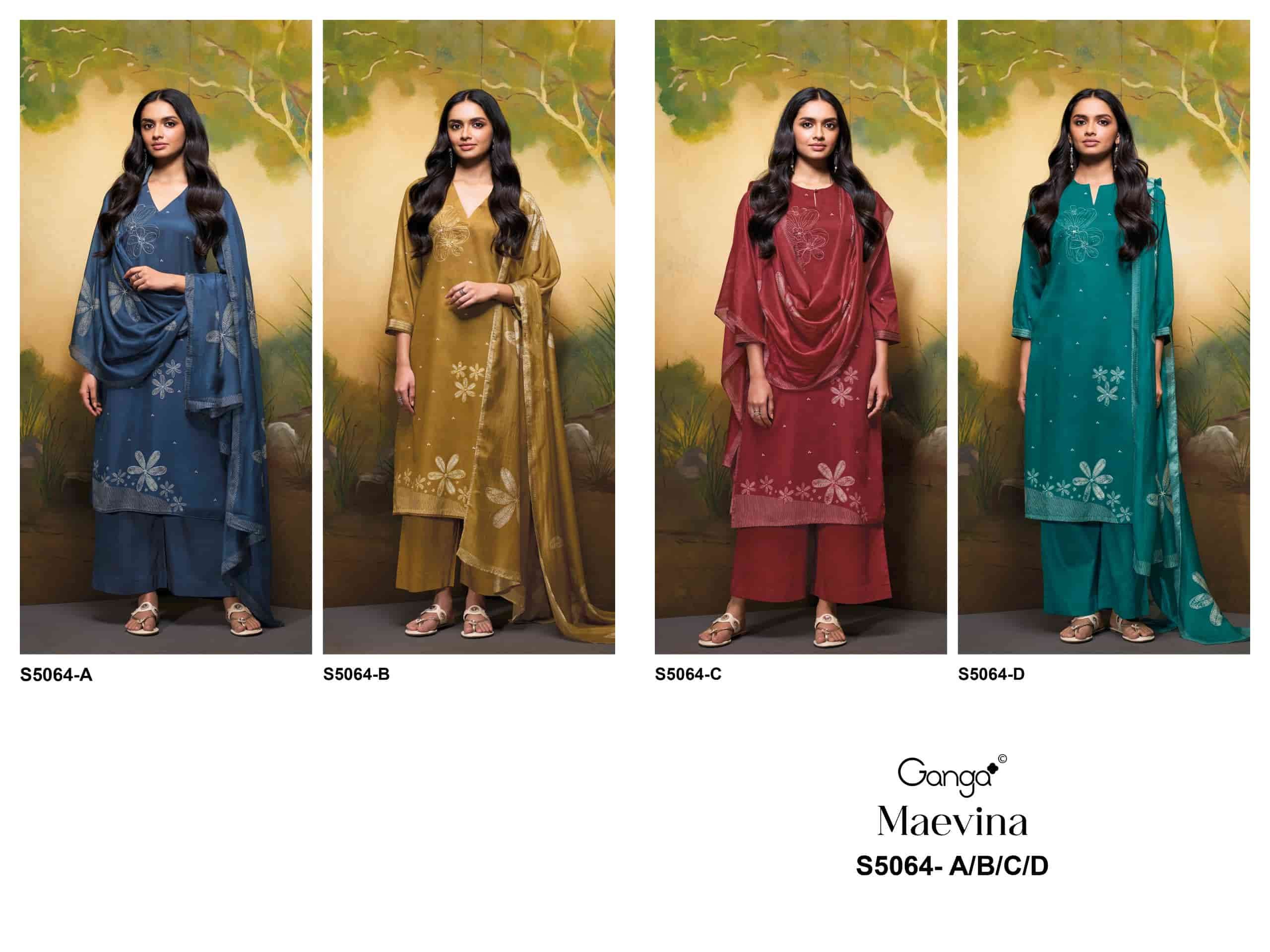 Ganga Fashion Maevina 5064 Premium Cotton Satin Dress Material Wholesale