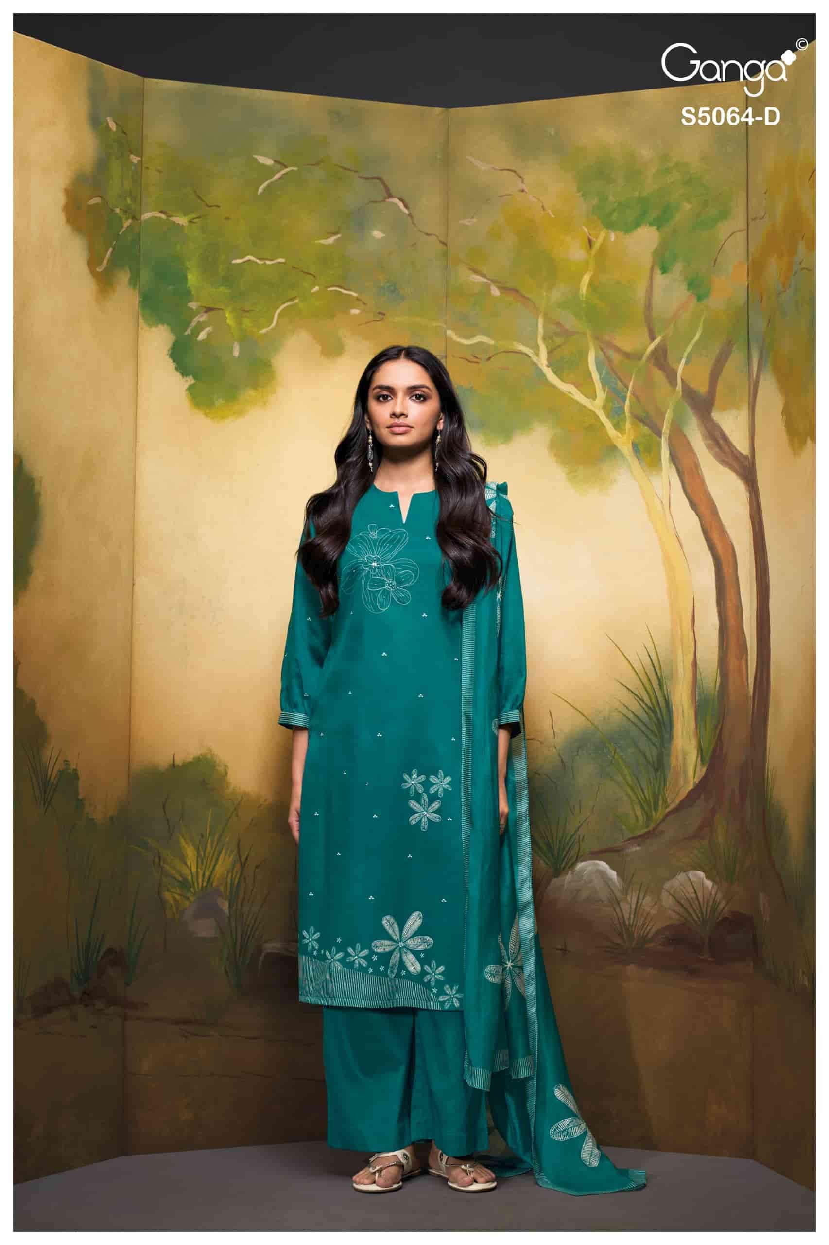 Ganga Fashion Maevina 5064 Premium Cotton Satin Dress Material Wholesale
