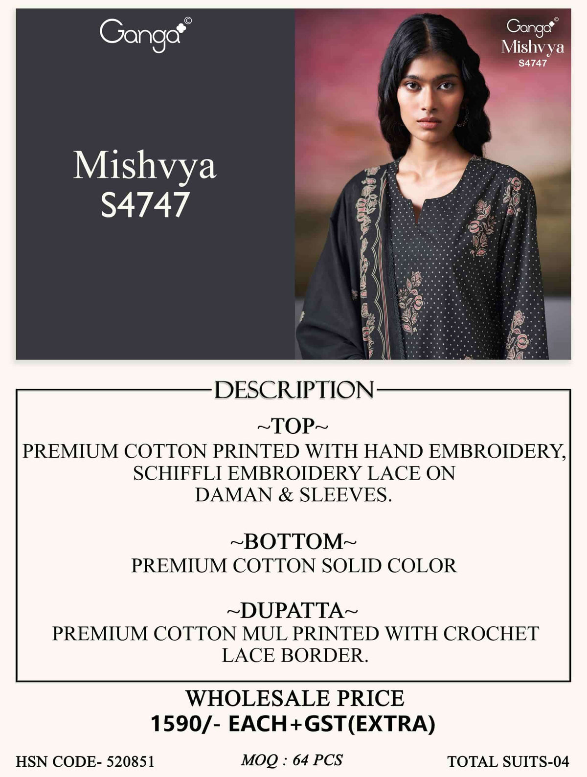 Ganga Fashion Mishvya 4747 Cotton Dress Material