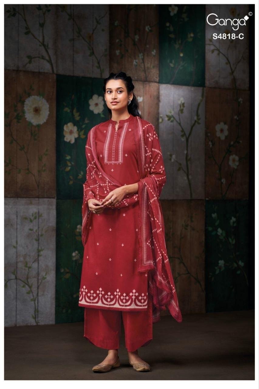 Ganga Nayanshi 4818 Cotton Dress Material - Amrah Wholesale
