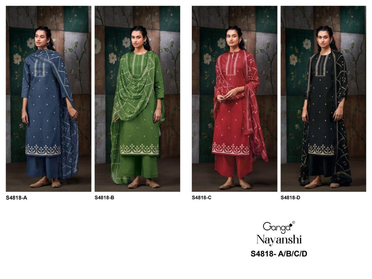 Ganga Nayanshi 4818 Cotton Dress Material - Amrah Wholesale