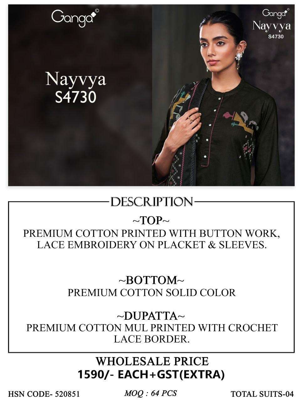 Ganga Fashion Nayvya 4730 Cotton Dress Material