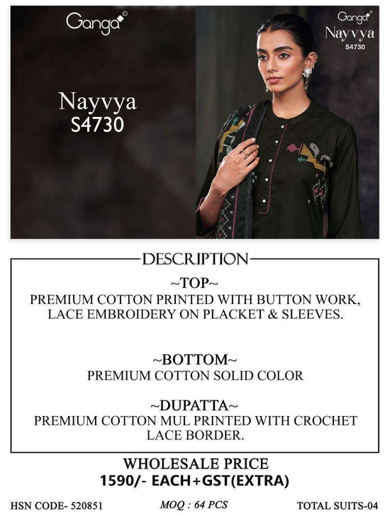 Ganga Fashion Nayvya 4730 Cotton Dress Material