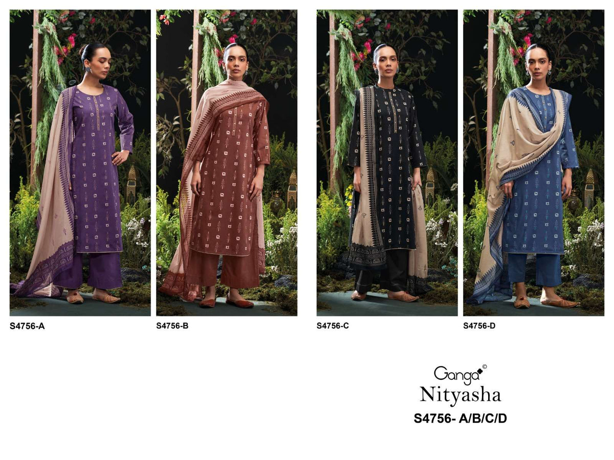 Ganga Fashion Nityasha 4756 Cotton Dress Material