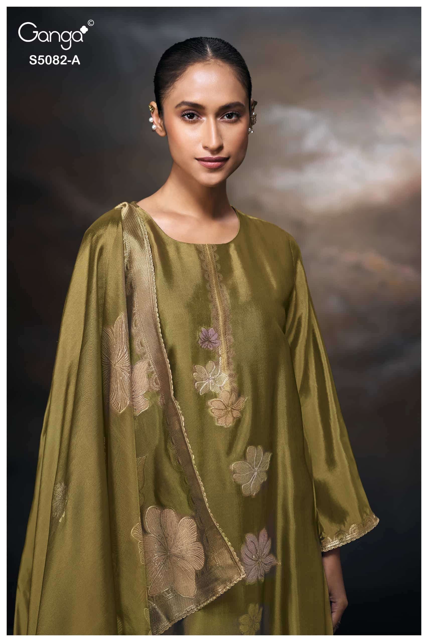 Ganga Fashion Phiona 5082 Pure Viscose Woven Silk Jacquard Dress Material