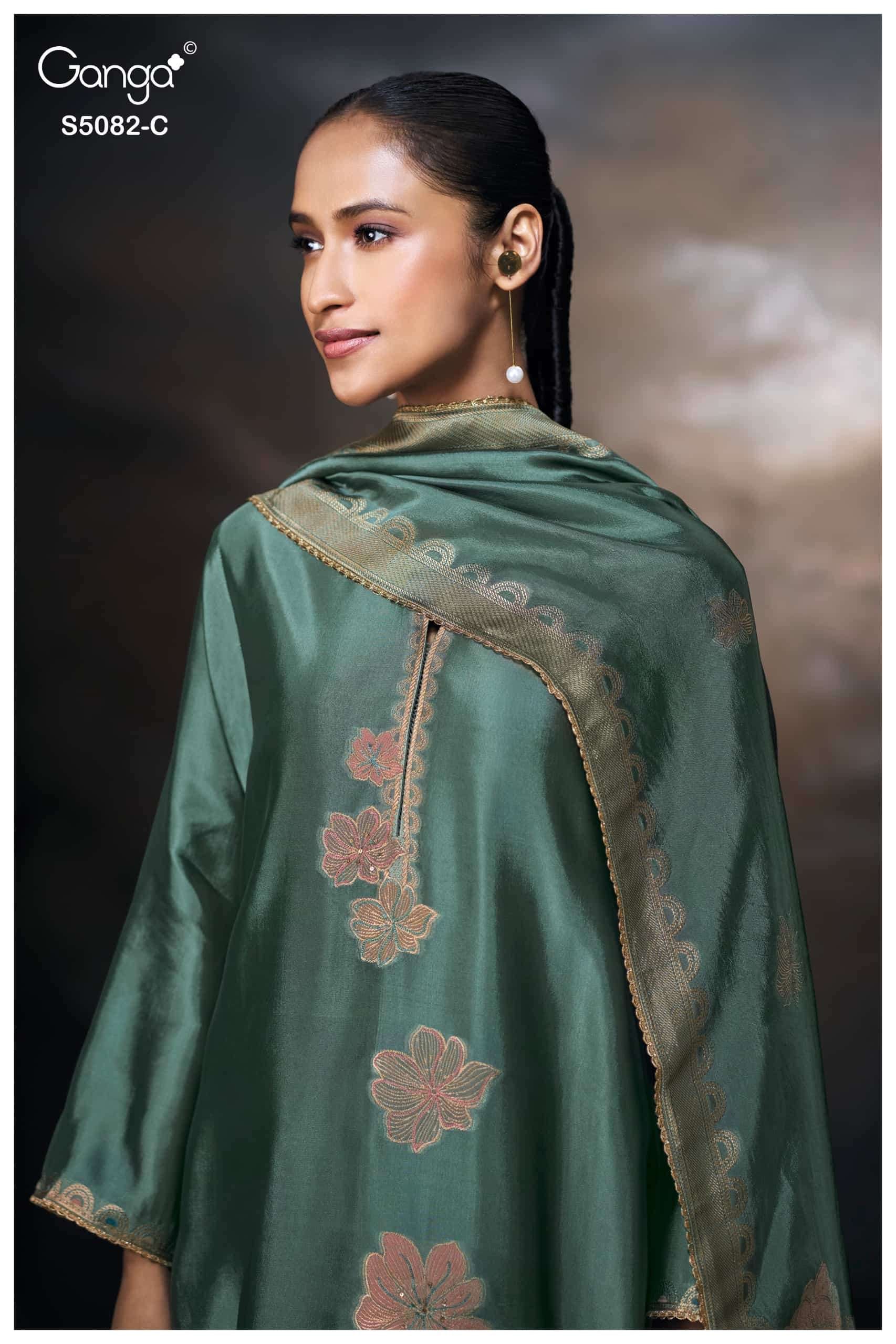Ganga Fashion Phiona 5082 Pure Viscose Woven Silk Jacquard Dress Material