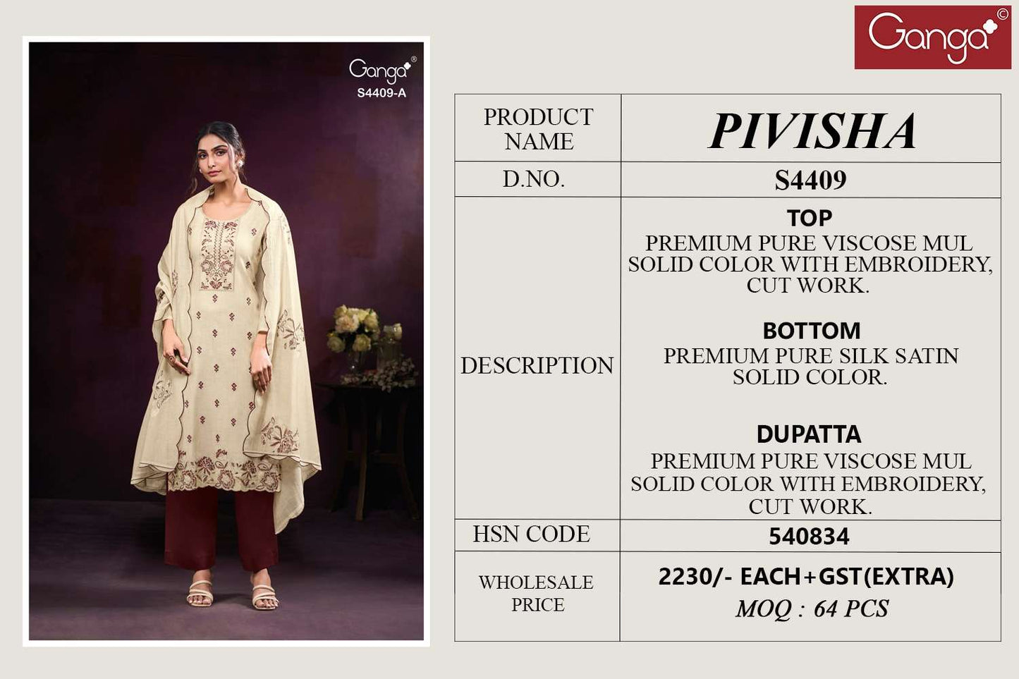 Ganga Fashion Pivisha 4409